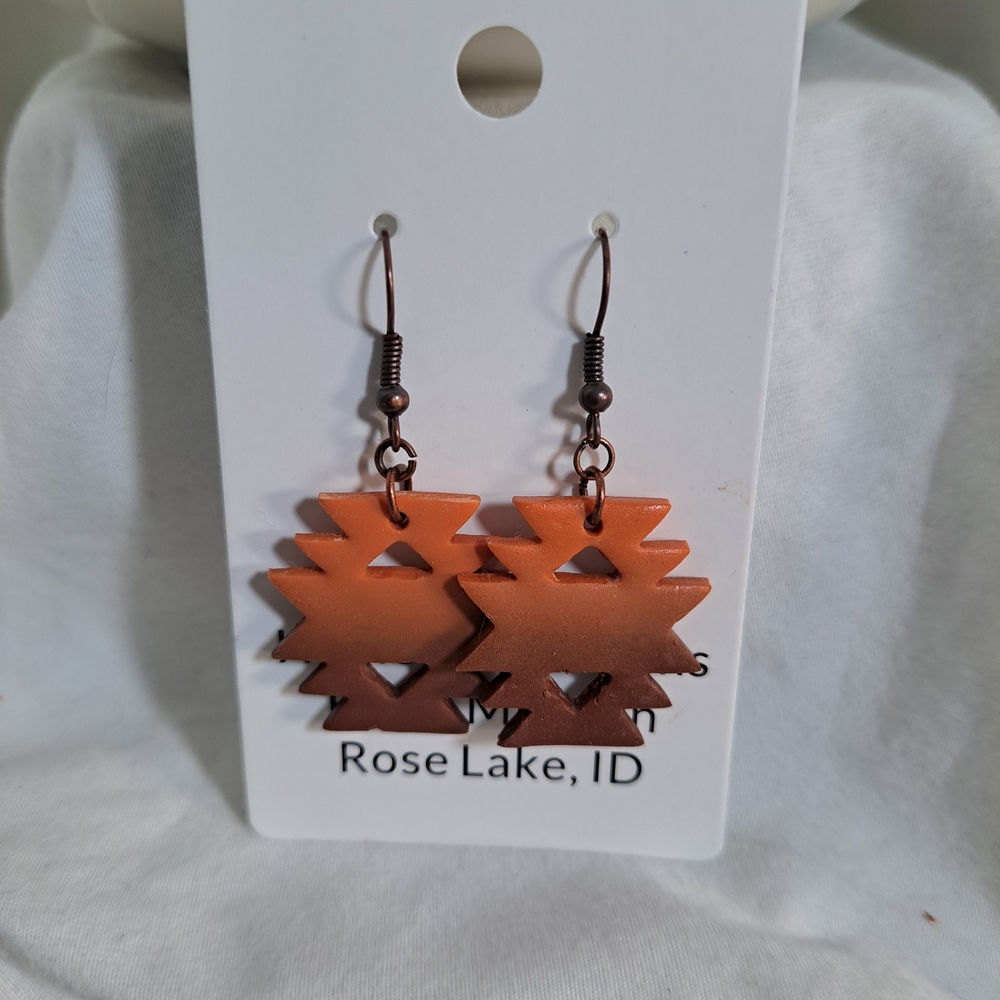 Geometric Copper Earrings Southwestern